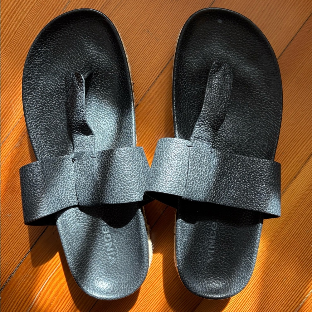Vince Black Textured Leather Footwear